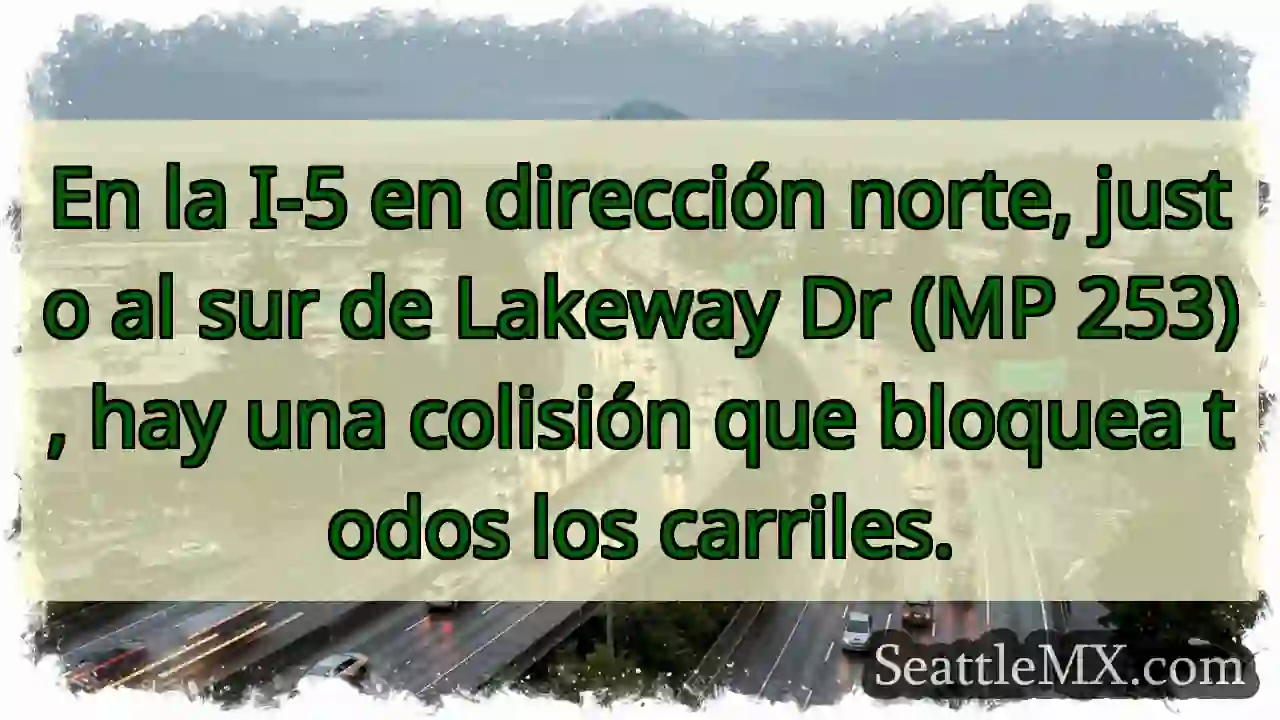 En la I-5 en dirección norte, justo al sur de