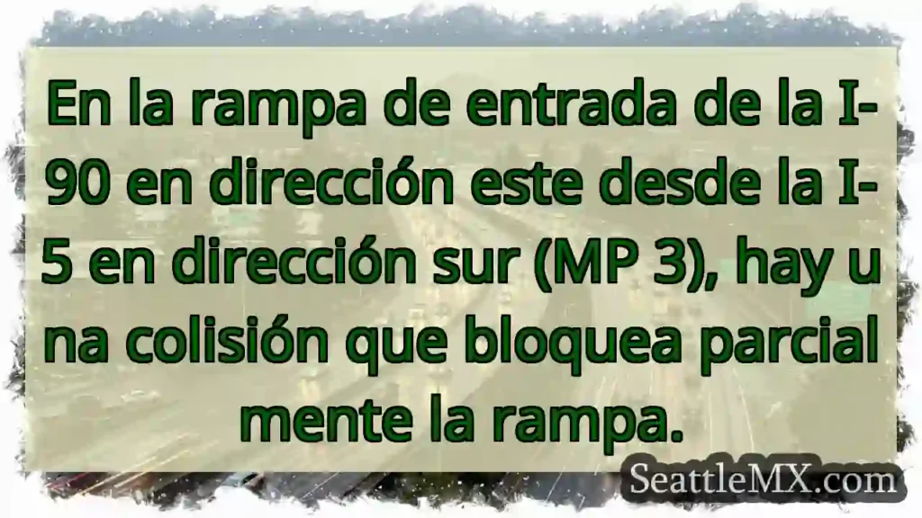 En la rampa de entrada de la I-90 en dirección