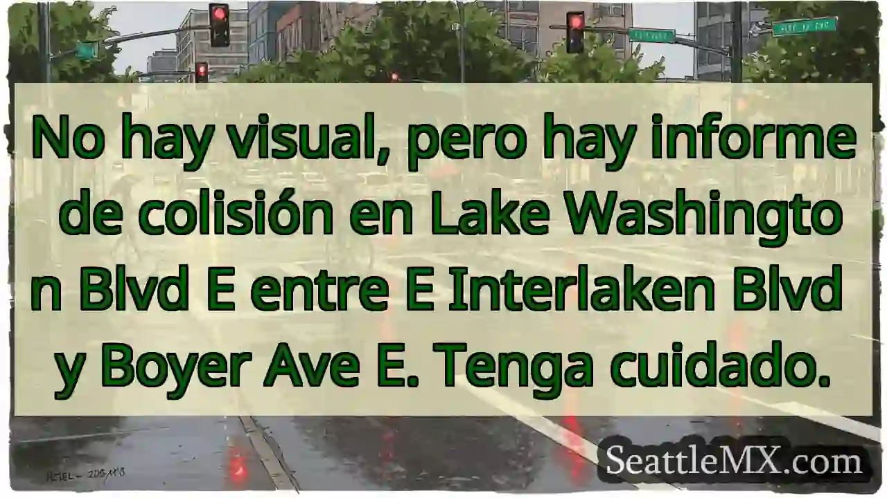 No hay visual, pero hay informe de colisión en 1 No hay visual, pero hay informe de colisión en