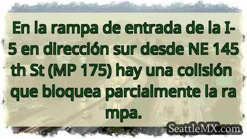 En la rampa de entrada de la I-5 en dirección sur
