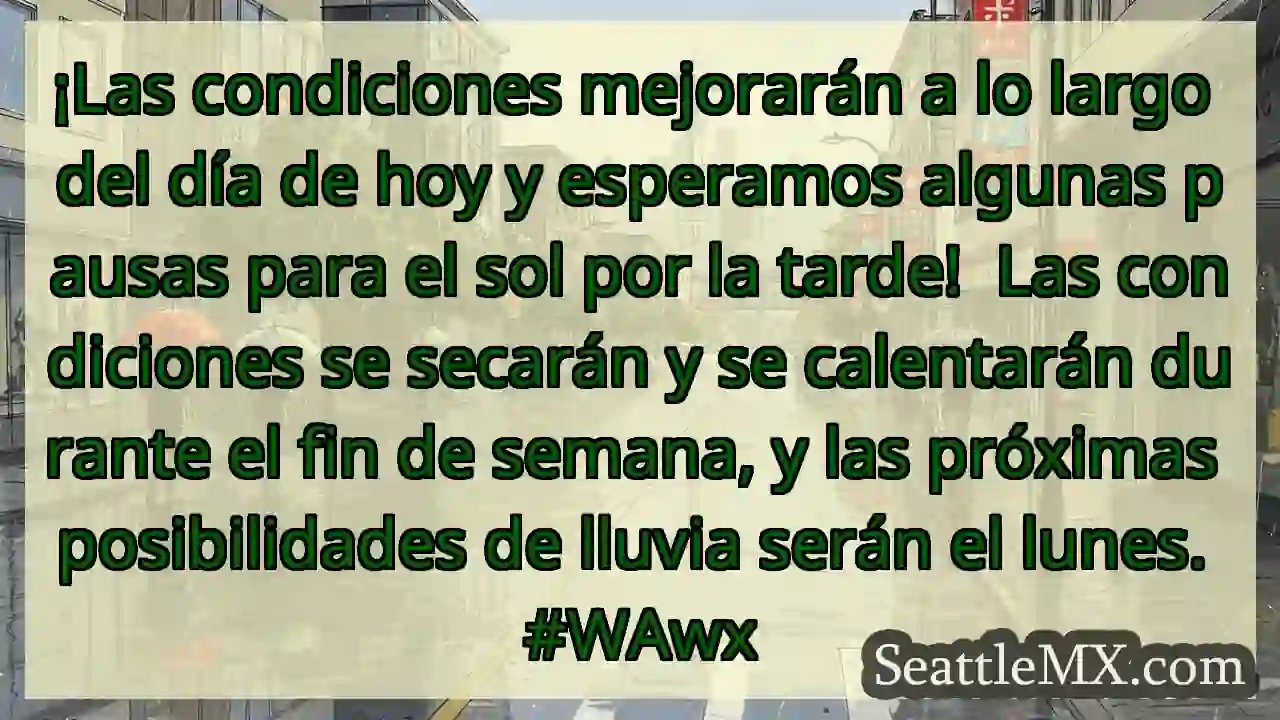 ¡Las condiciones mejorarán a lo largo del día de