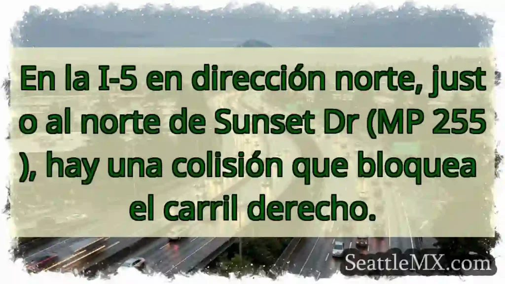 En la I-5 en dirección norte, justo al norte de
