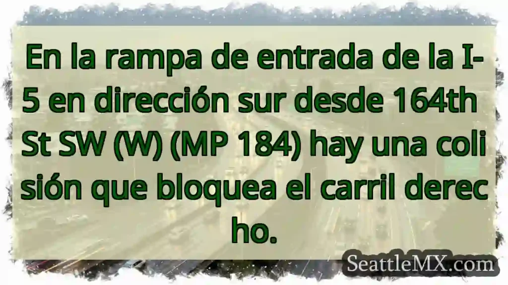 En la rampa de entrada de la I-5 en dirección sur