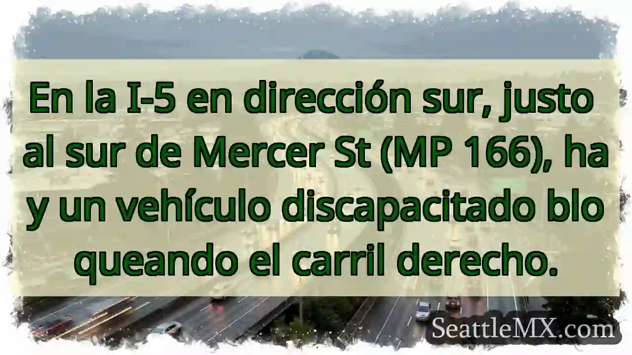 En la I-5 en dirección sur, justo al sur de