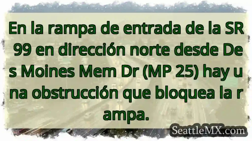En la rampa de entrada de la SR 99 en dirección