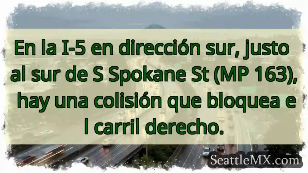 En la I-5 en dirección sur, justo al sur de S