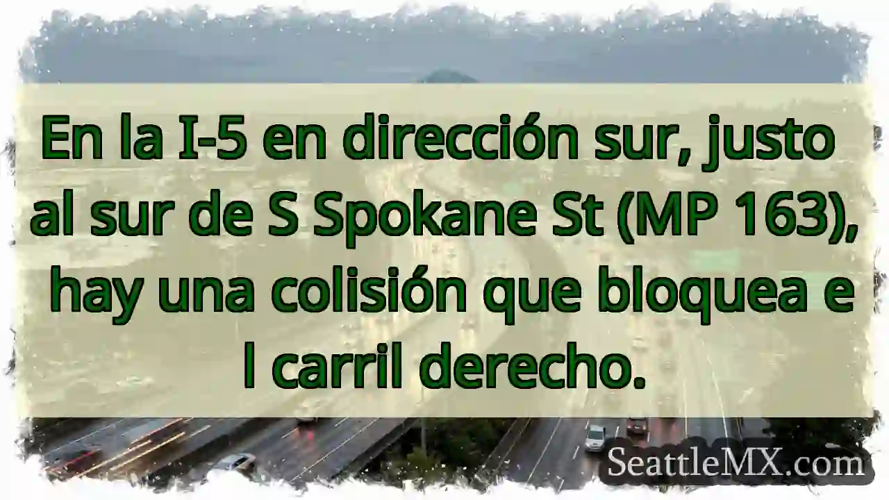 En la I-5 en dirección sur, justo al sur de S