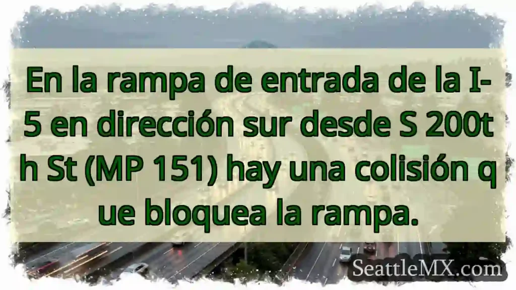 En la rampa de entrada de la I-5 en dirección sur