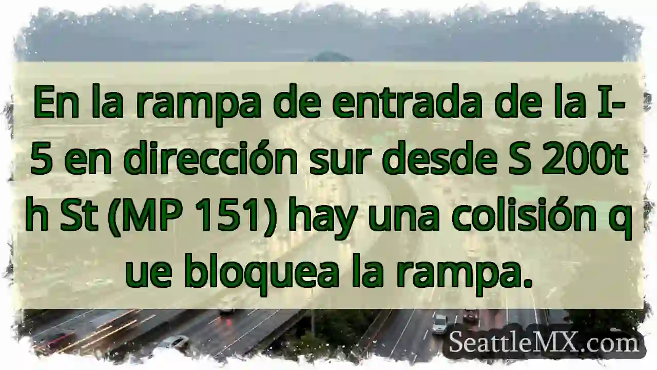 En la rampa de entrada de la I-5 en dirección sur