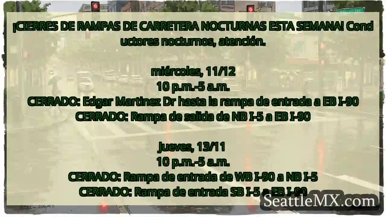 ¡CIERRES DE RAMPAS DE CARRETERA NOCTURNAS ESTA