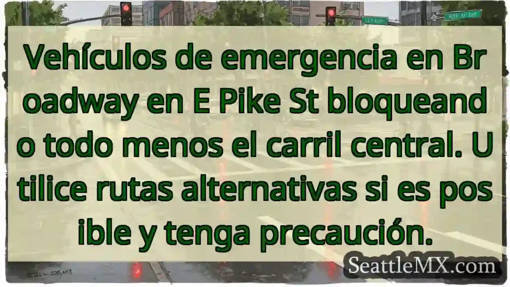 Vehículos de emergencia en Broadway en E Pike St