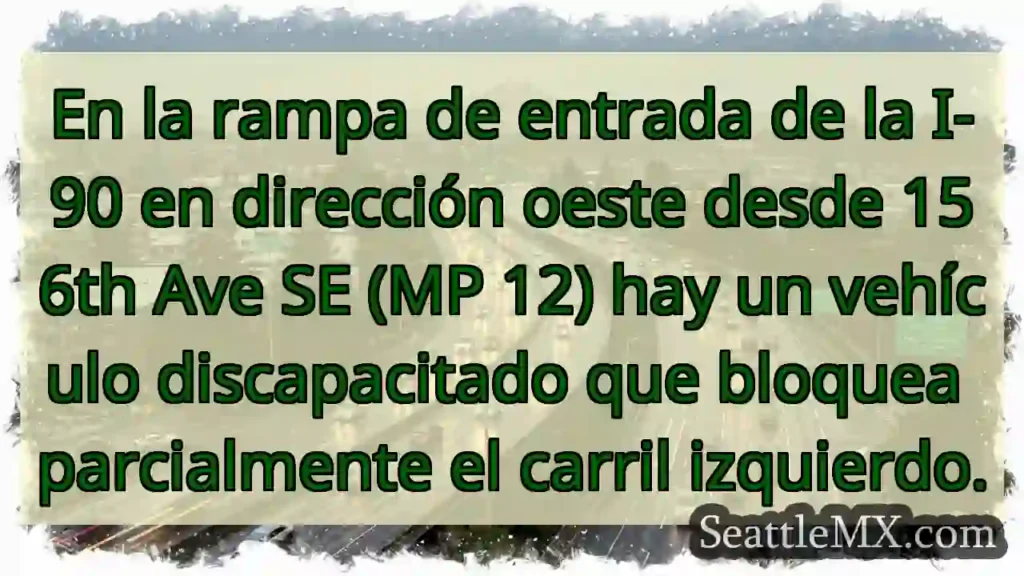 En la rampa de entrada de la I-90 en dirección
