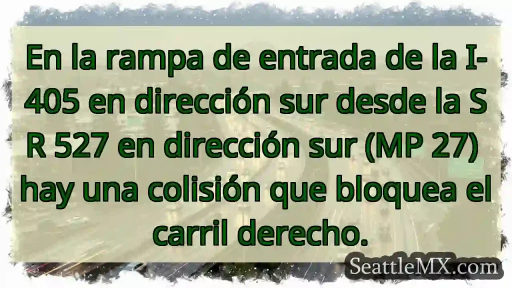 En la rampa de entrada de la I-405 en dirección