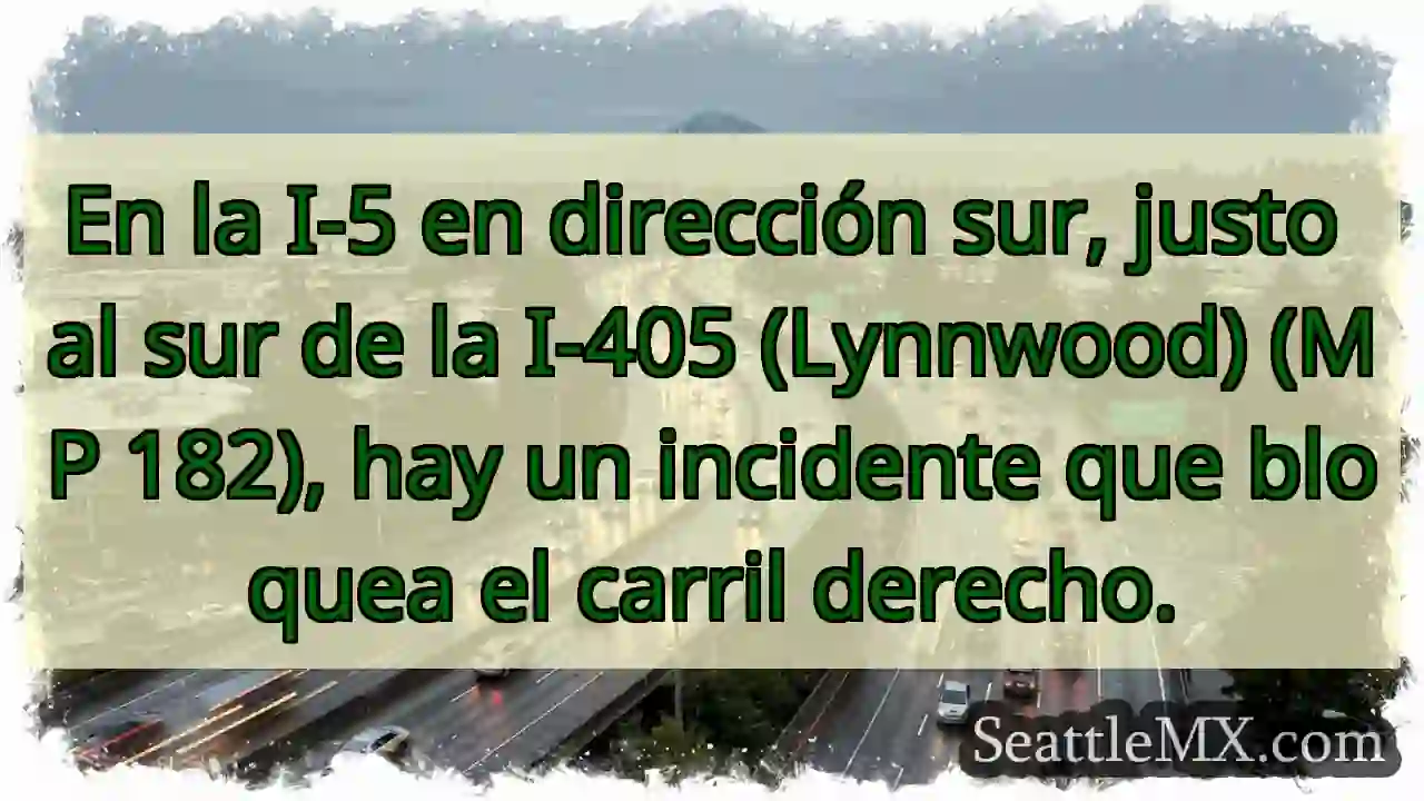 En la I-5 en dirección sur, justo al sur de la