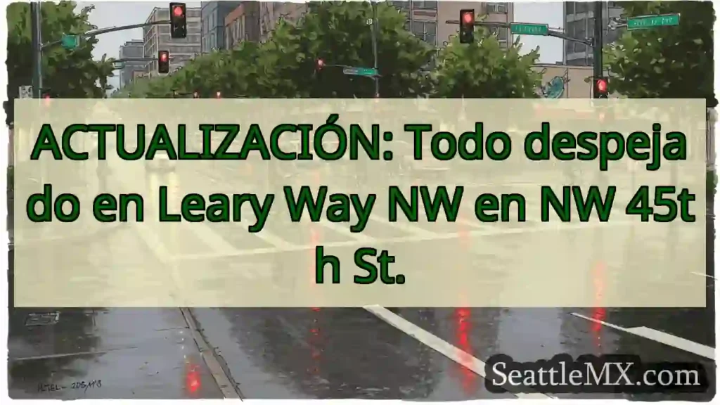 ACTUALIZACIÓN: Todo despejado en Leary Way NW en