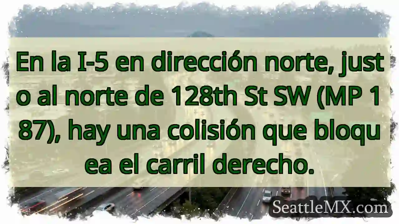 En la I-5 en dirección norte, justo al norte de