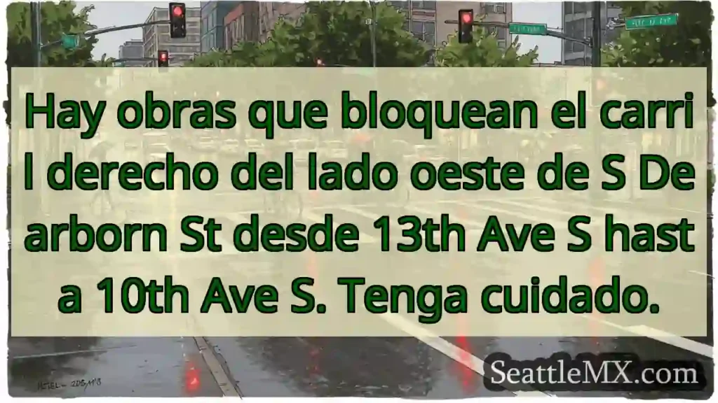 Hay obras que bloquean el carril derecho del lado