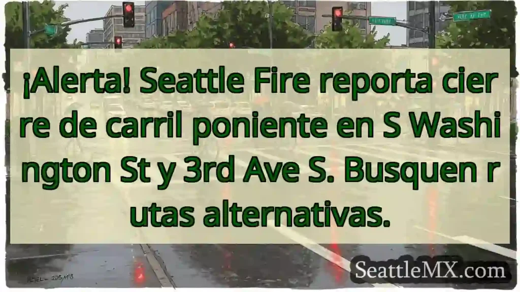 ¡Cierre de carril! S Washington & 3rd Ave S