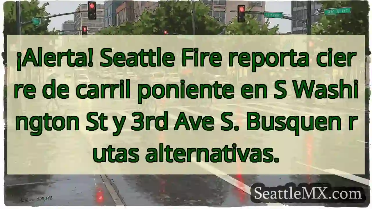 ¡Cierre de carril! S Washington & 3rd Ave S