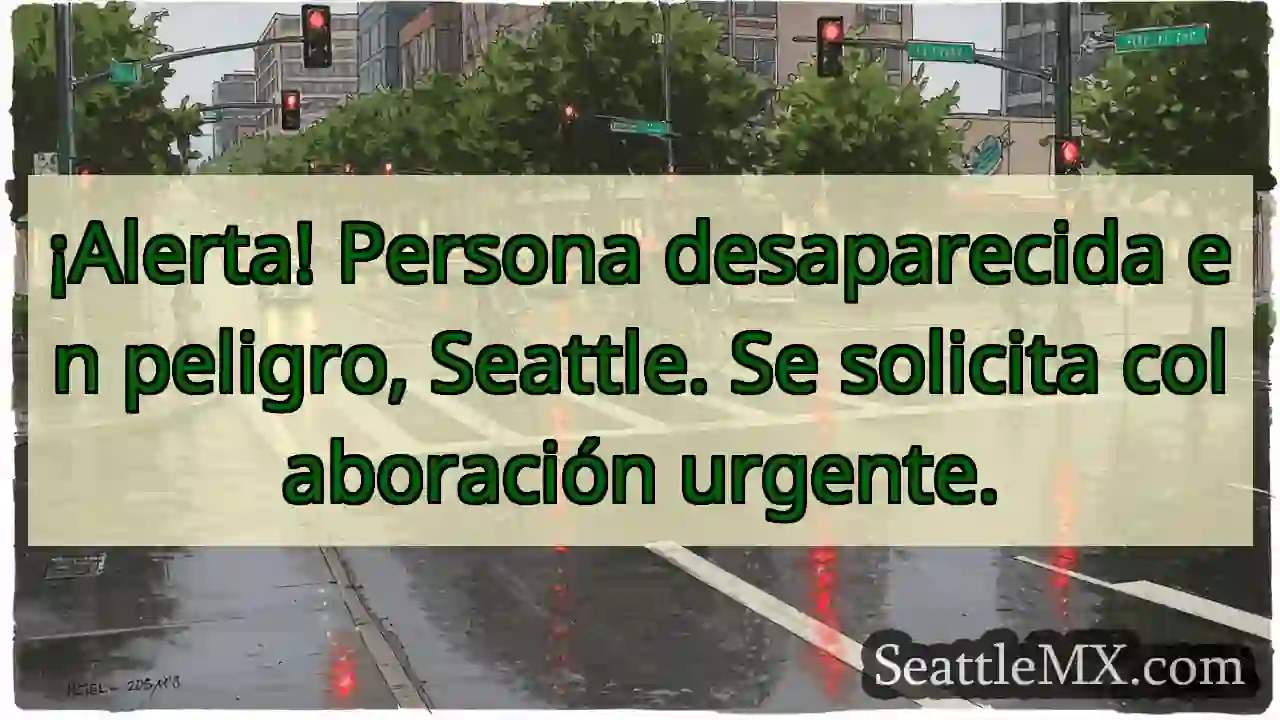 ¡URGENTE! Persona desaparecida. Ayuda, Seattle.
