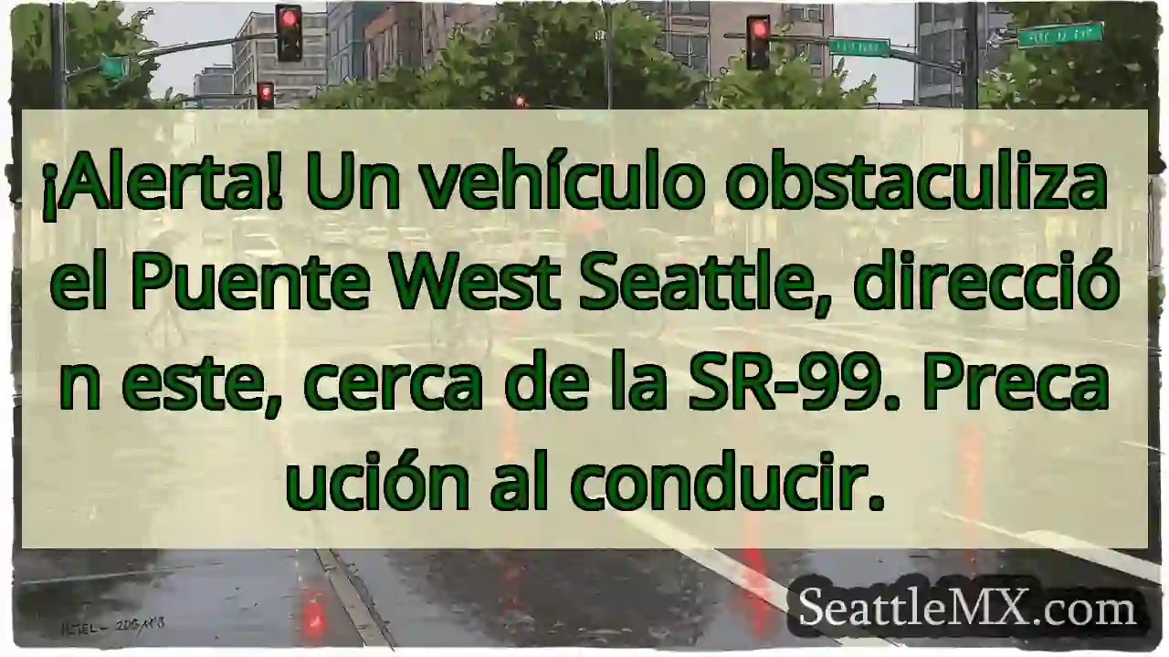 ¡Cuidado! Vehículo en el puente West Seattle.