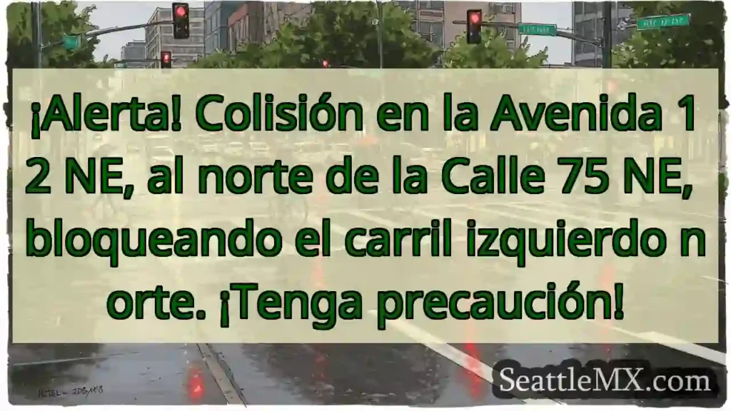 ¡Colisión! Av. 12 NE, carril norte bloqueado.
