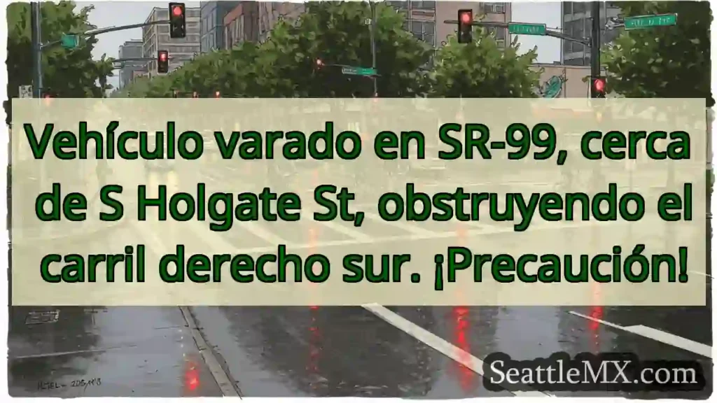 ¡Atención! Vehículo obstuye SR-99.