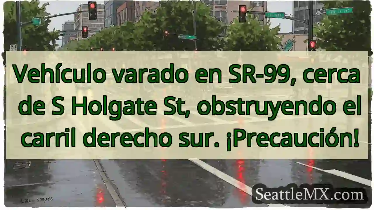 ¡Atención! Vehículo obstuye SR-99.