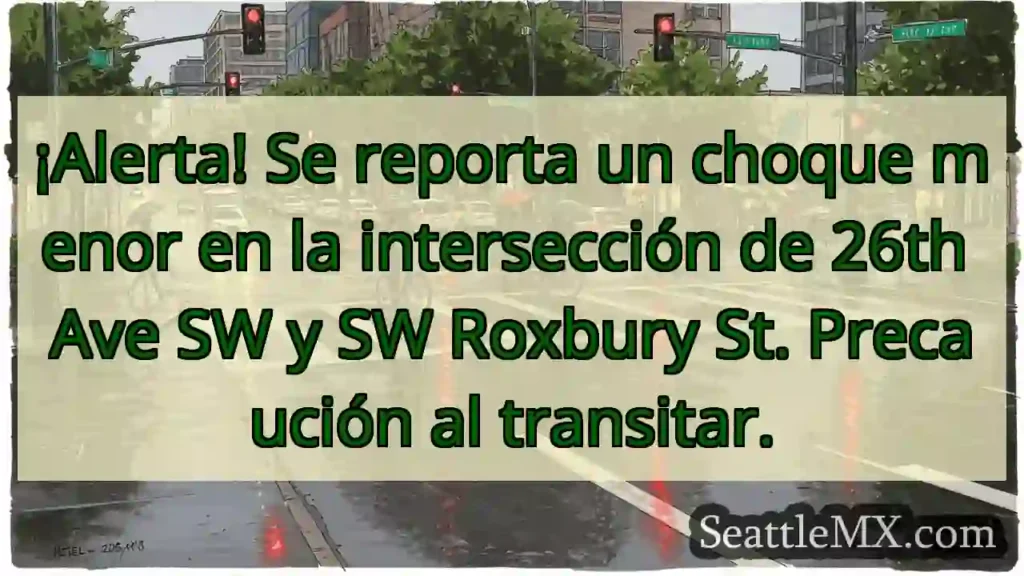 ¡Choque leve! 26th & Roxbury. ¡Cuidado!