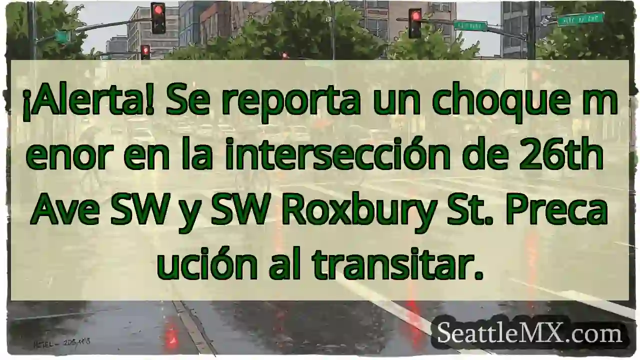 ¡Choque leve! 26th & Roxbury. ¡Cuidado!