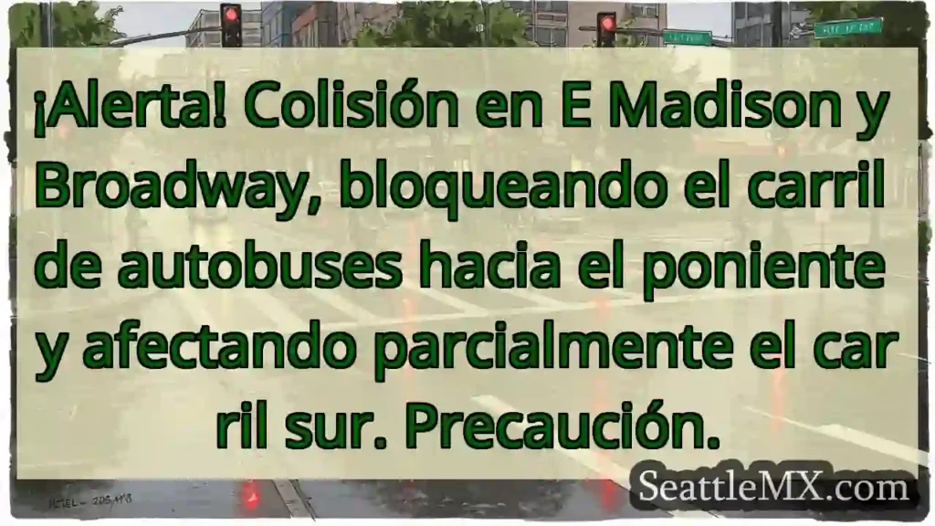 ¡Choque! E Madison x Broadway. ¡Precaución!