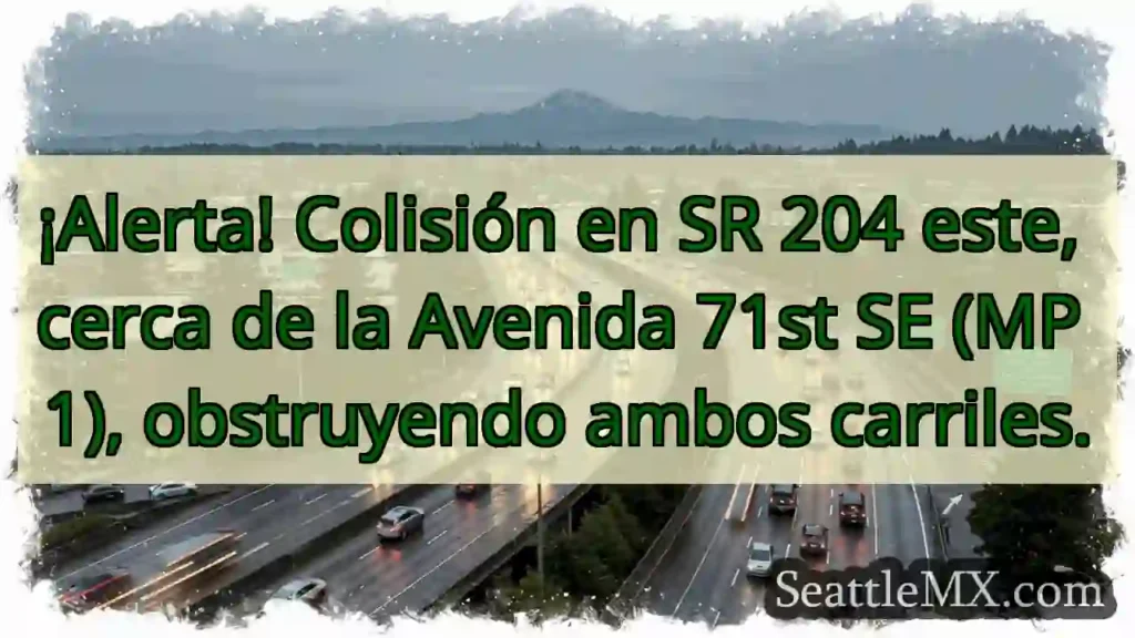 ¡Choque SR 204! Ambos carriles cerrados.