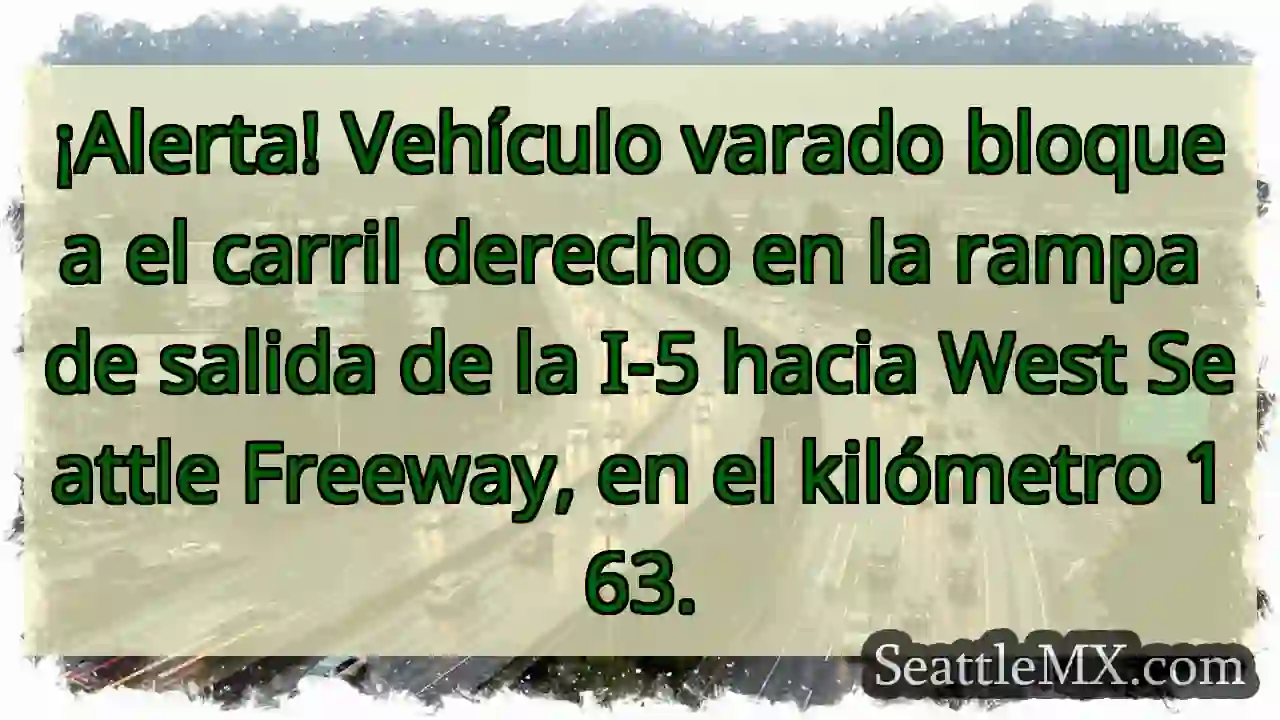¡Vehículo bloquea rampa I-5 W Seattle!
