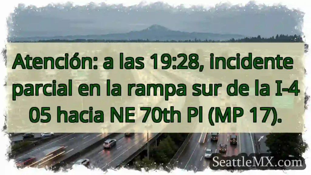 ¡Alerta! I-405 Sur - NE 70th Pl