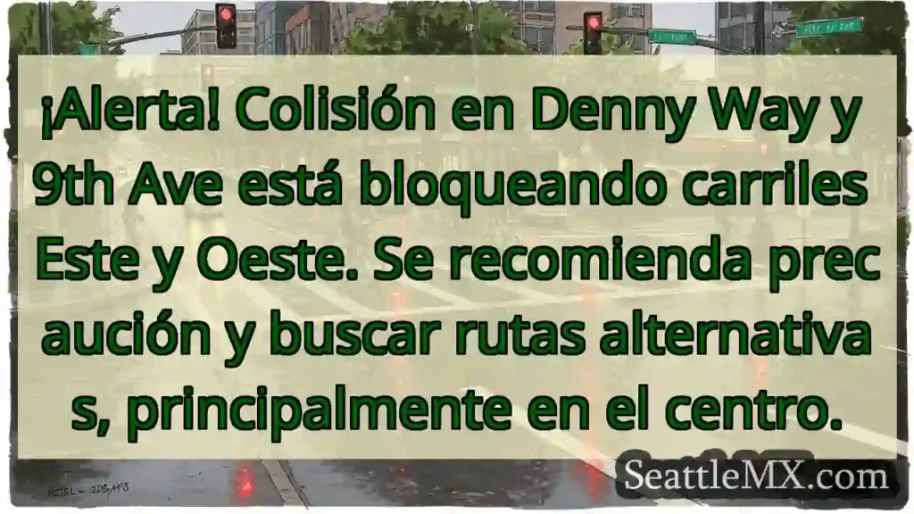 ¡Choque! Denny Way y 9na bloquea tránsito.