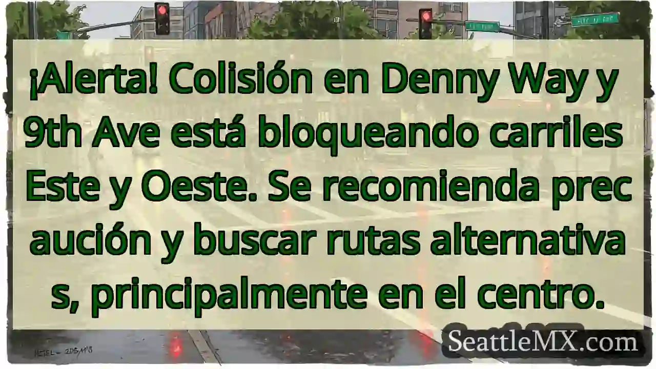 ¡Choque! Denny Way y 9na bloquea tránsito.