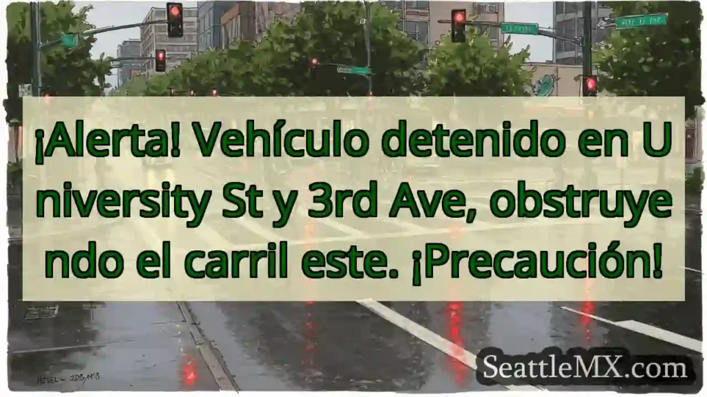 ¡Cuidado! Auto bloquea carril este.