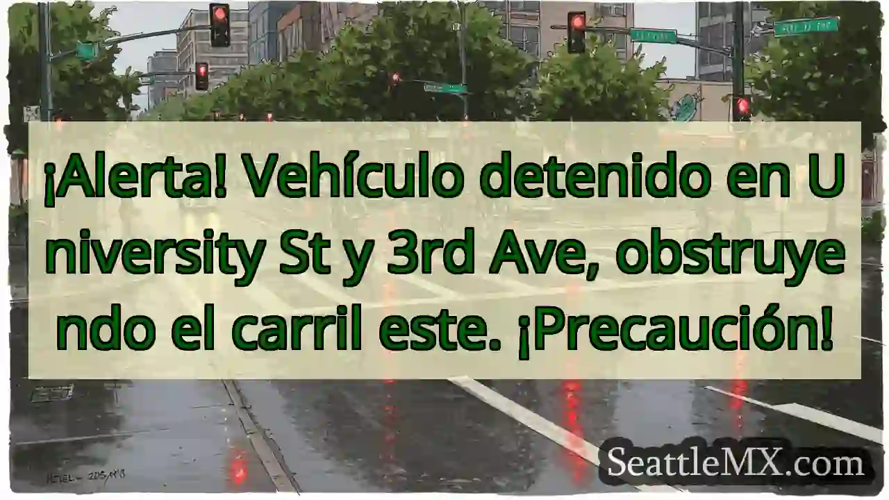 ¡Cuidado! Auto bloquea carril este.