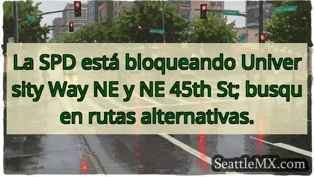 ¡Cierre! University Way NE bloqueada.