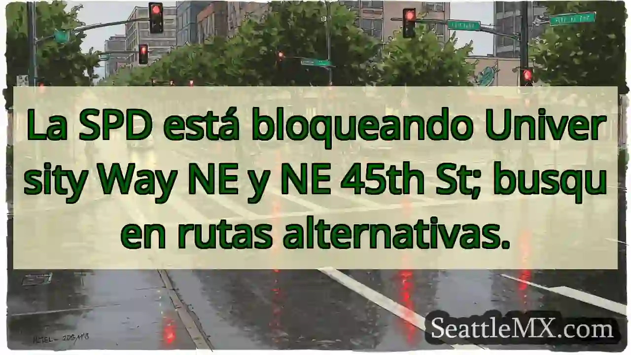 ¡Cierre! University Way NE bloqueada.