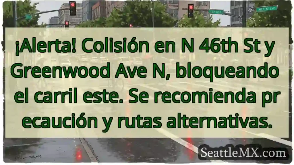 ¡Atención! Colisión N 46th y Greenwood. ¡Cuidado!