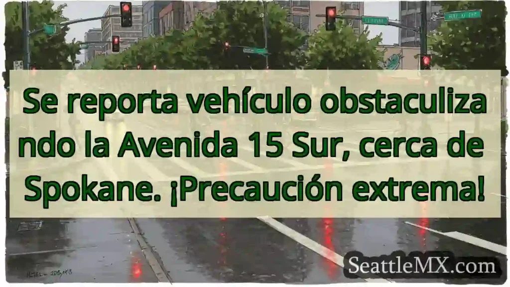 ¡Cuidado! Vehículo bloquea Av. 15 Sur.