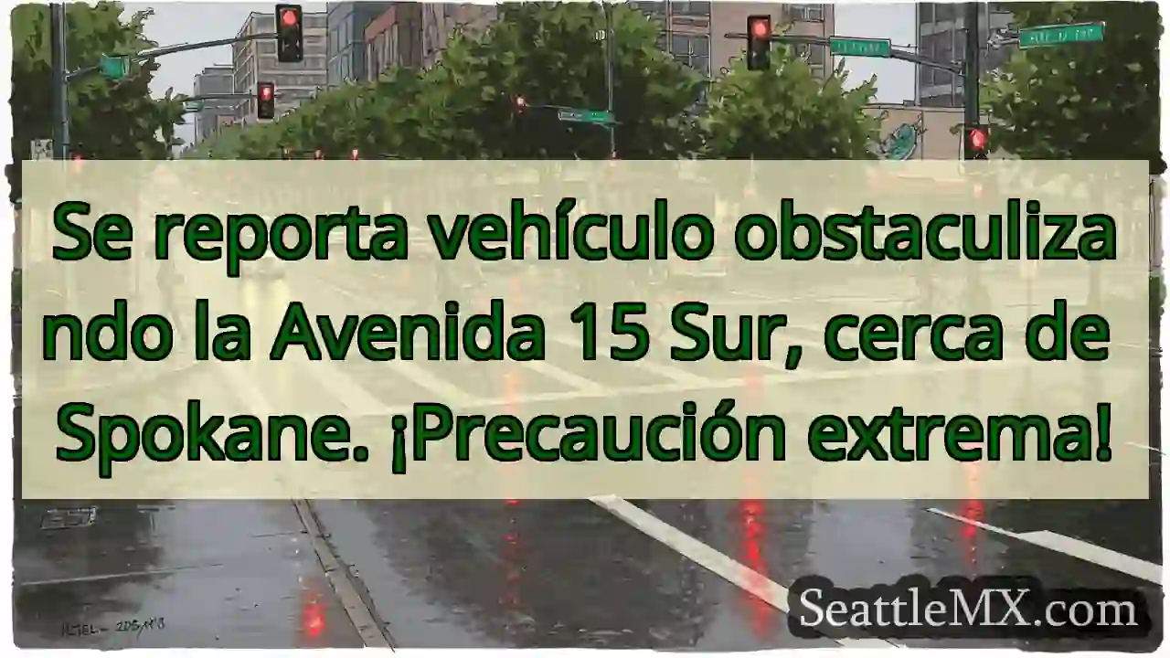 ¡Cuidado! Vehículo bloquea Av. 15 Sur.