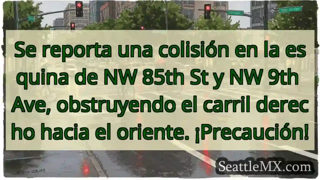 ¡Colisión! NW 85 & 9th. ¡Cuidado!