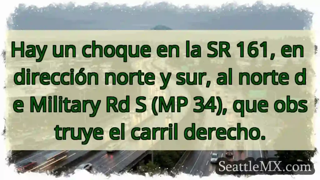 SR 161: Accidente, carril derecho cerrado