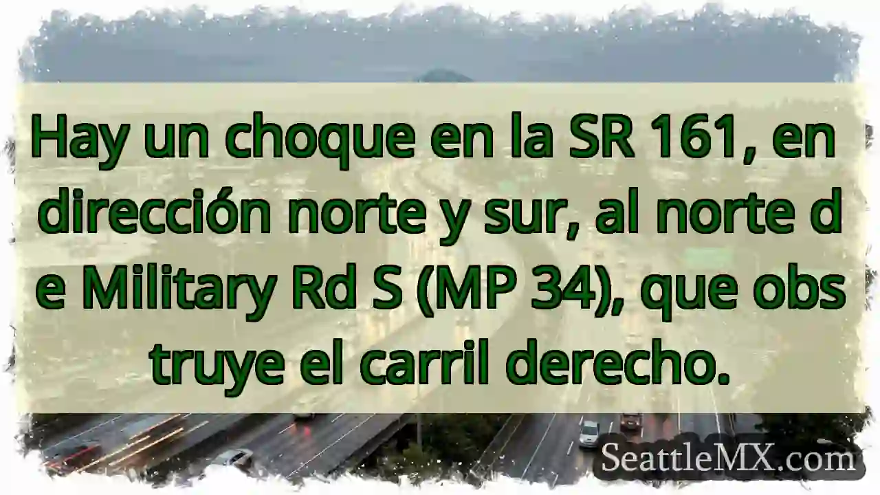 SR 161: Accidente, carril derecho cerrado