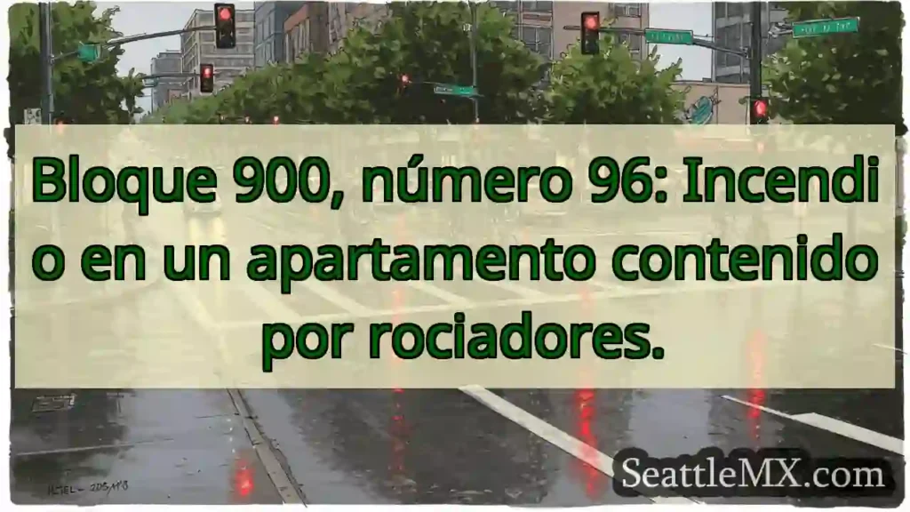 Incendio contenido. Bloque 900. ¡Rociadores!