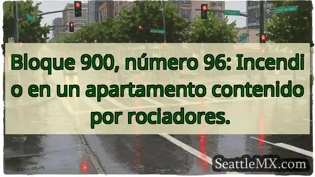 Incendio contenido. Bloque 900. ¡Rociadores!