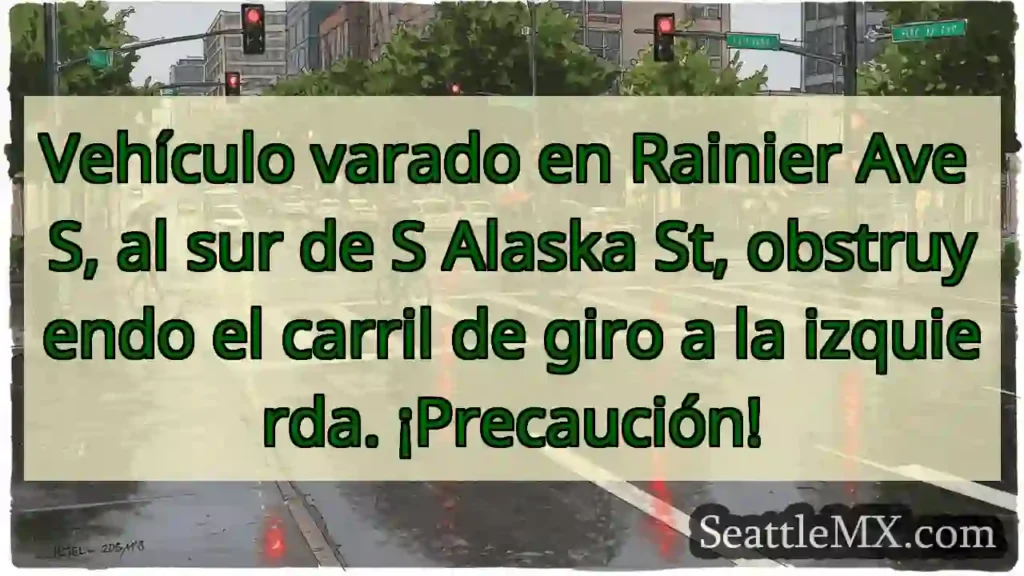 ¡Cuidado! Vehículo obstaculiza giro.