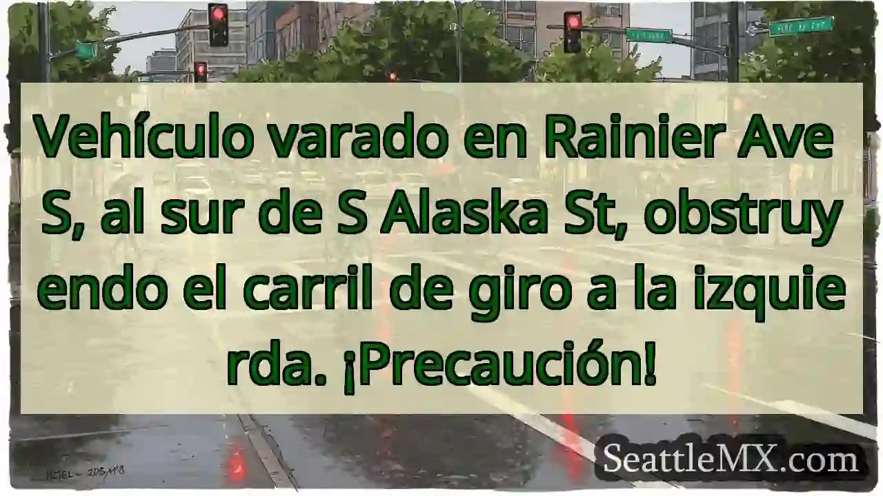 ¡Cuidado! Vehículo obstaculiza giro.
